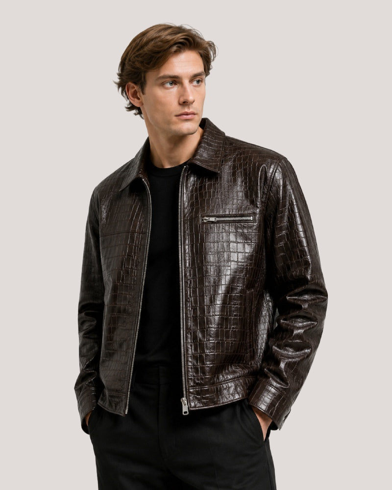 Crocodile - Patterned Zipper Jacket – Iron Saddle