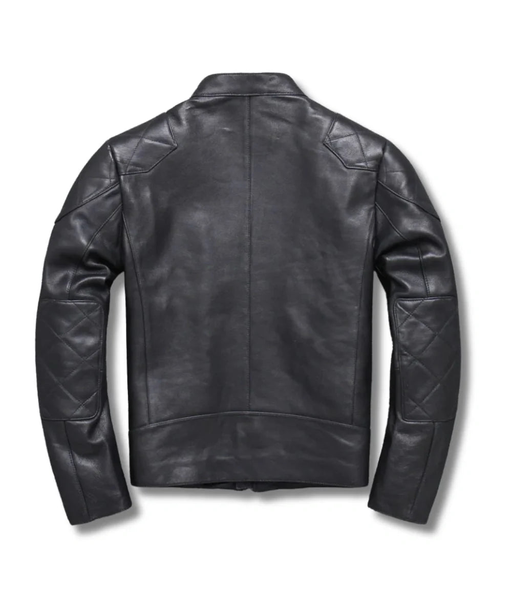 Mens Black Motorcycle Leather Jacket