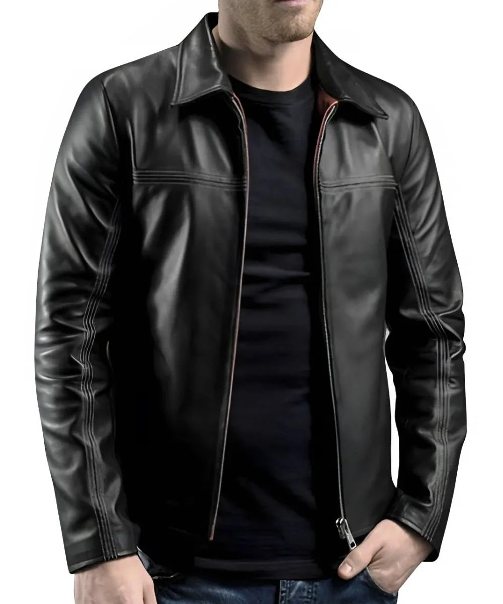 Mens Slim Fit Motorcycle Jacket