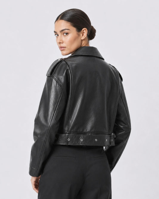 WomensCroppedLeatherJacket