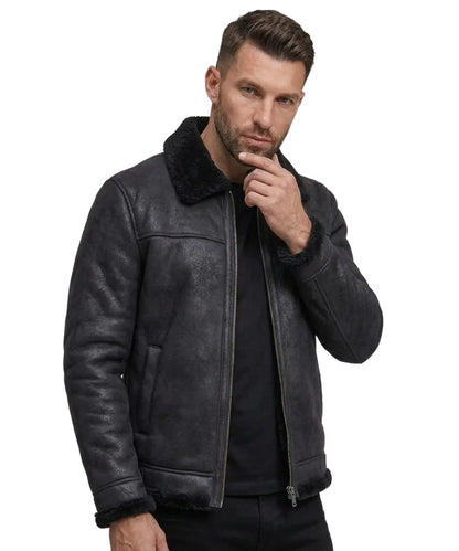 B3_Black_Shearling_Leather_Aviator_Bomber_Jacket