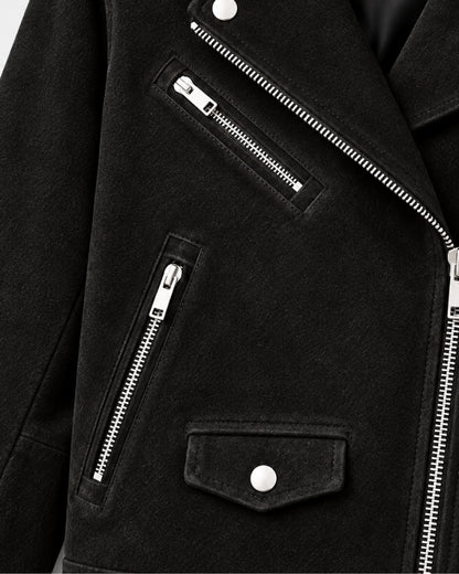 Mens Suede Black Biker Leather Jacket