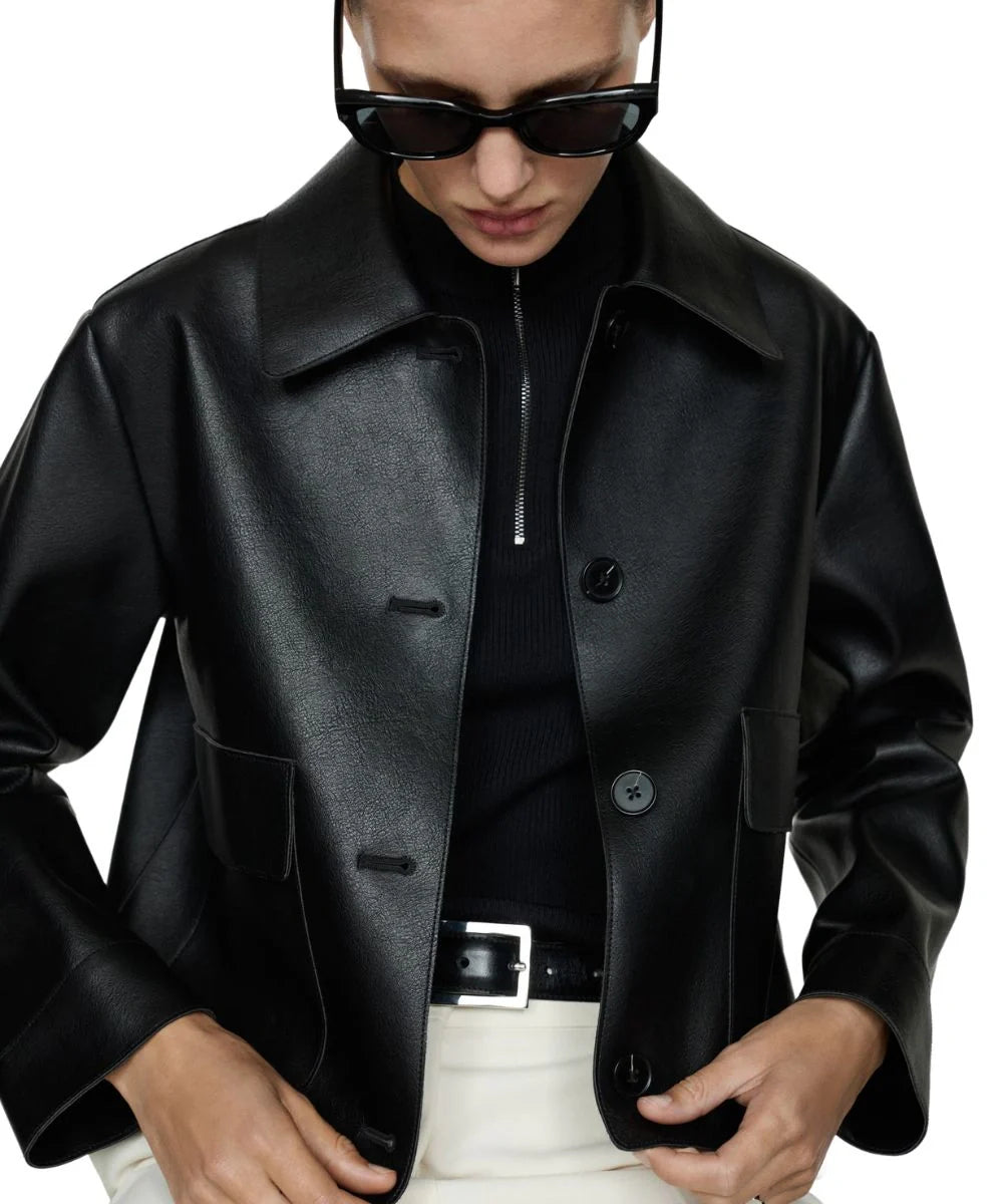 BlackLeatherJacketForWomen