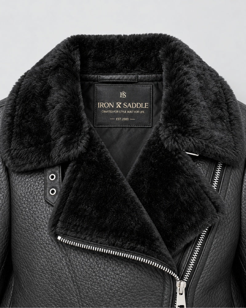 BlackShearlingAsymmetricCoat