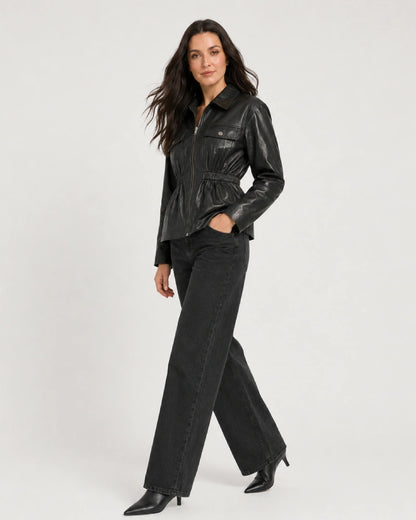 Black_Faux_Leather_Jacket_With_Elasticated_Waist
