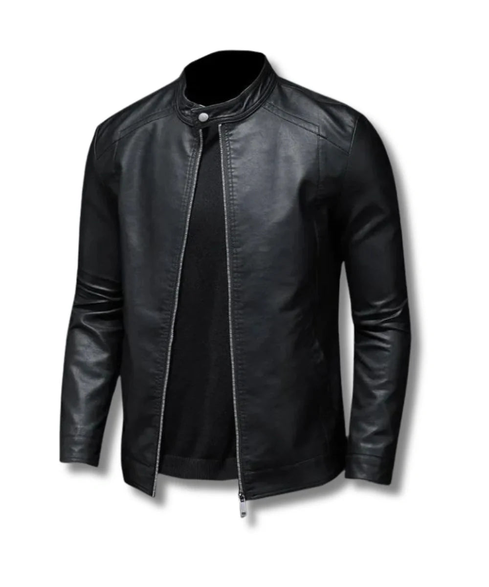 Black Leather Jacket Plain