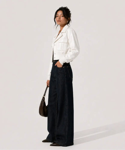 BoucleWhiteLeatherCroppedJacket