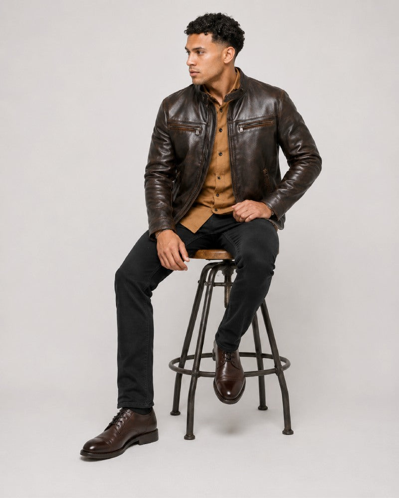 ClassicMen_s_nbsp_VintageDesign_nbsp_GenuineDarkBrownLeatherCafeRacerJacketModernSlimFitandEverydayVersatility