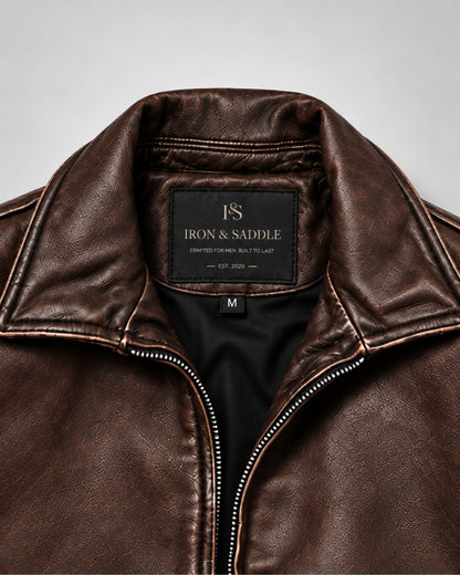 Russian Distressed Cowhide Leather Jacket