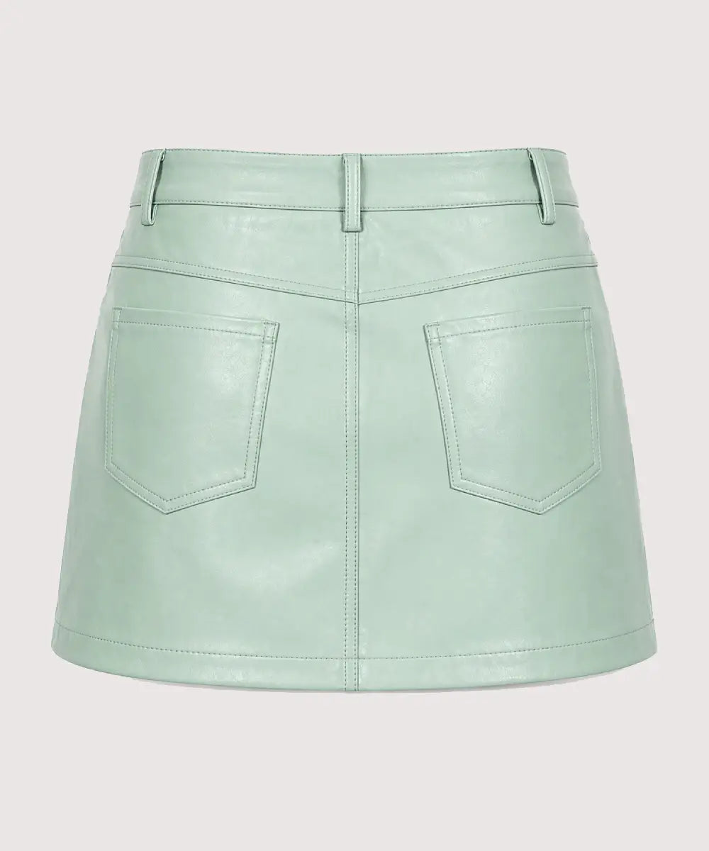 EmmaStoneMintGreenMiniSkirt