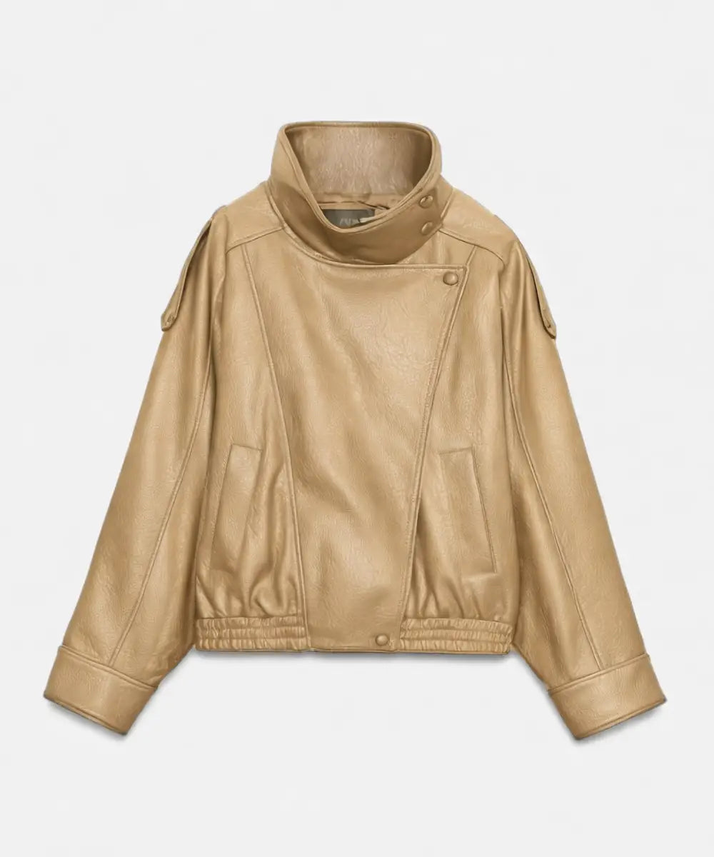 FW2526BeigeLeatherJacket