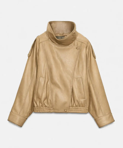 FW2526BeigeLeatherJacket