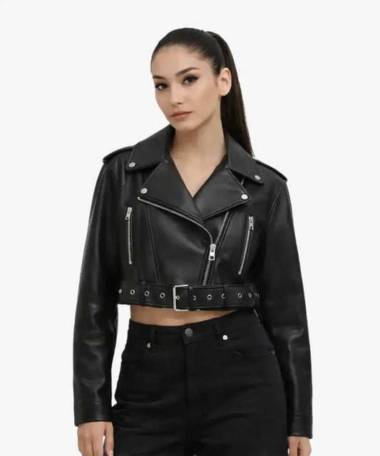 FitaylorWomenCroppedLeatherBikerJacket