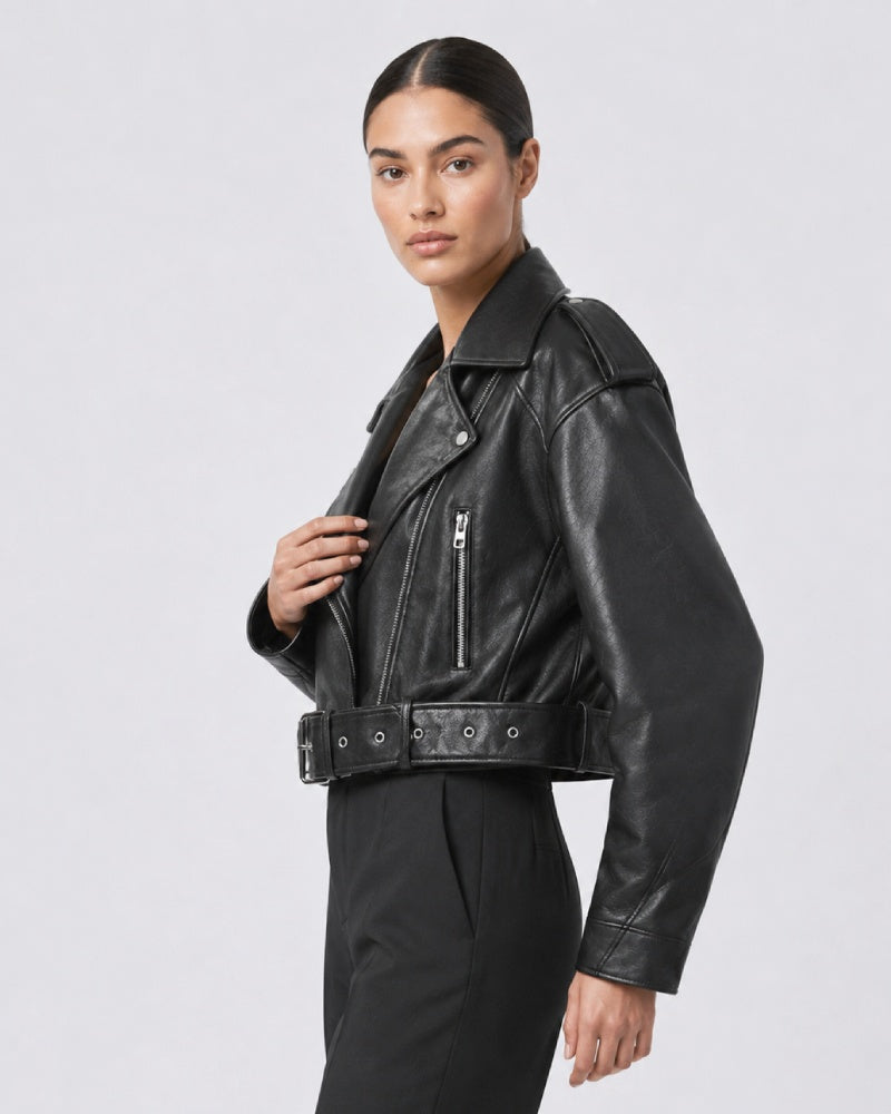 FitaylorWomenCroppedLeatherJacket