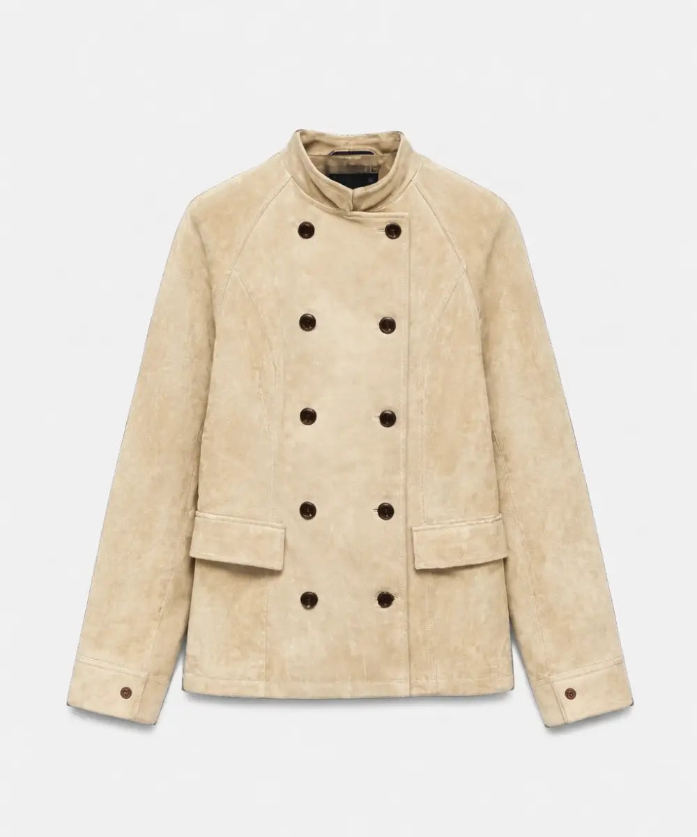 FittedBeigeSuedeJacket