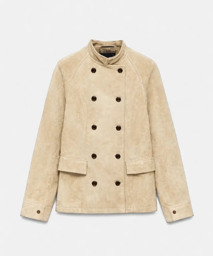 FittedBeigeSuedeJacket
