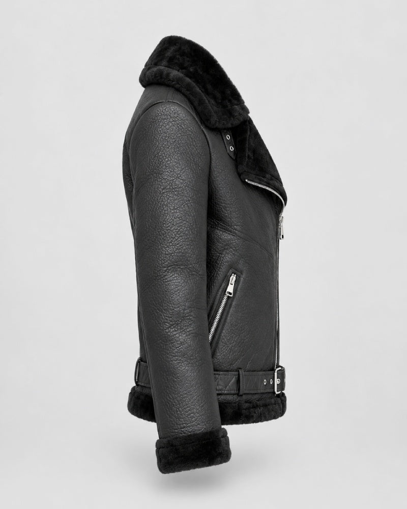 FrancescaFaragoShearlingAsymmetricMotoCoat