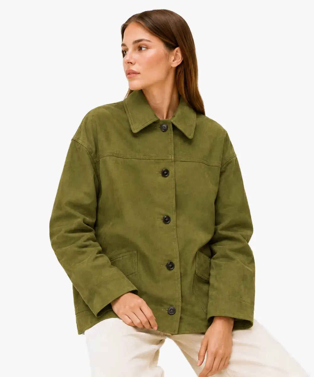 GreenFauxSuedeCoatStyle