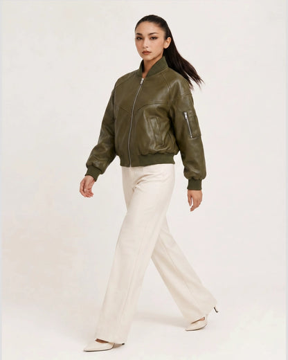 GreenSleevePocketTwillBomberJacket