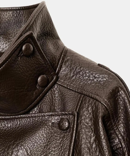 HighCollarFauxLeatherJacket
