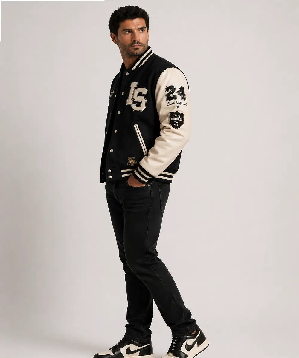 IronSaddleFirstDropVarsityBomberJacket