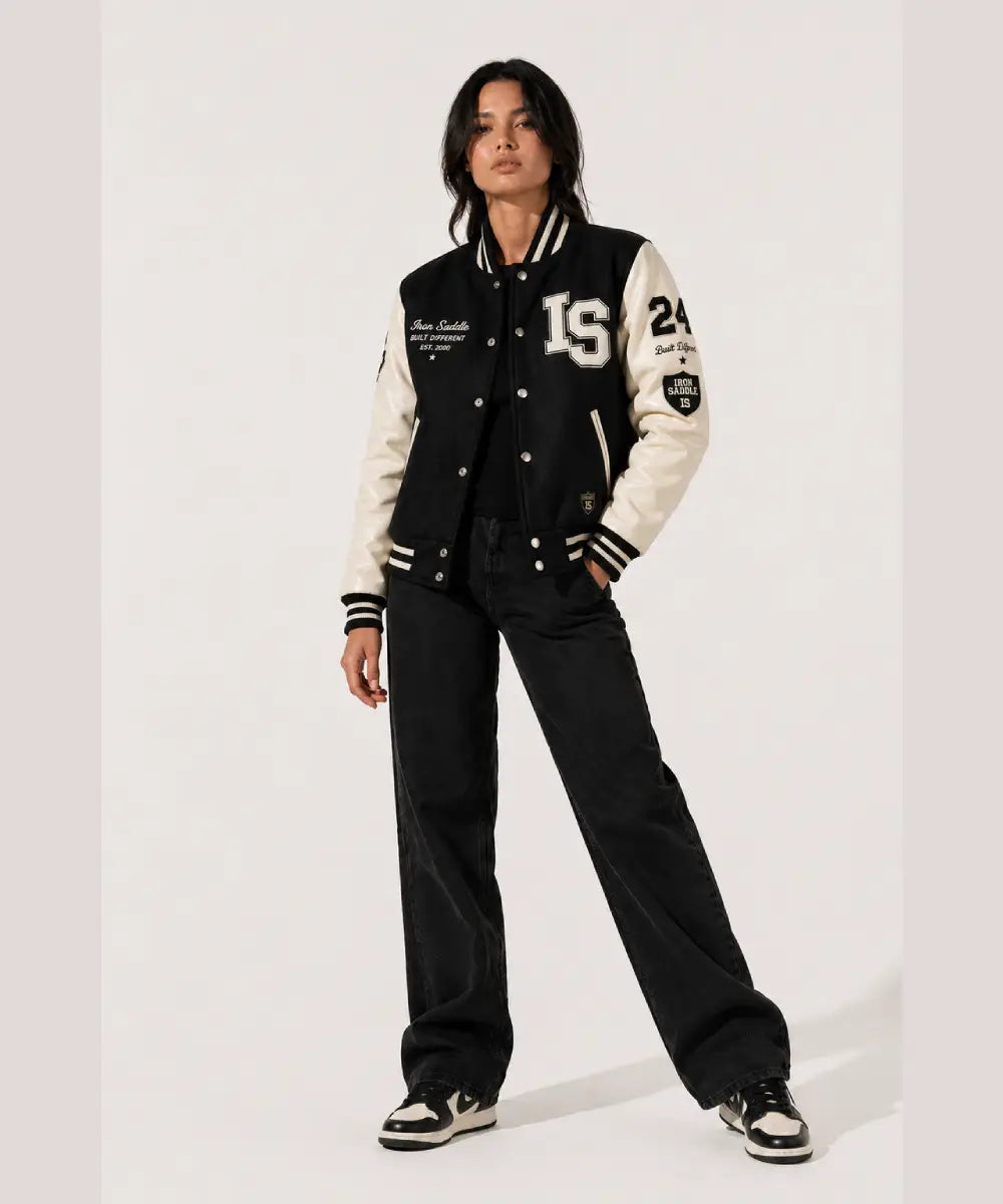 IronSaddleWomenFirstDropVarsityJacket
