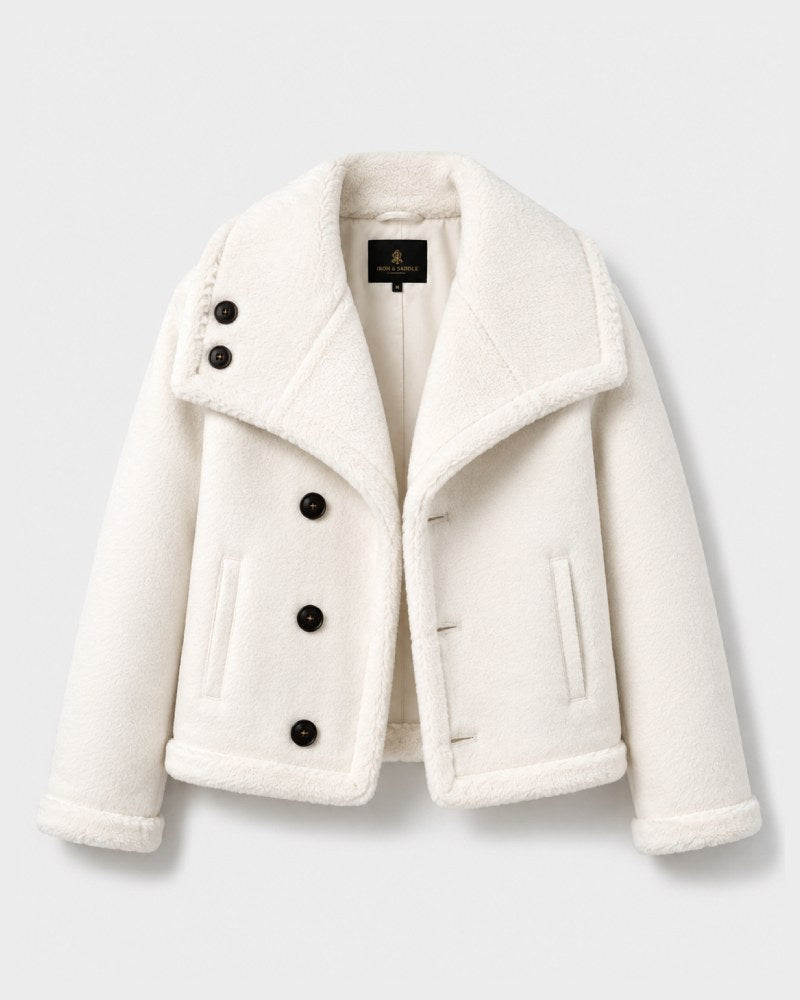 IvoryDouble-FacedFauxShearlingReversibleJacket