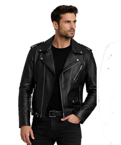 John_Elliott_Cropped_Black_Leather_Blouson_Motorcycle_Jacket