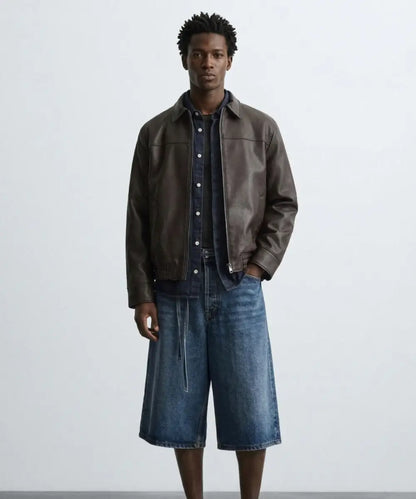 LEATHEREFFECTBOMBERJACKET
