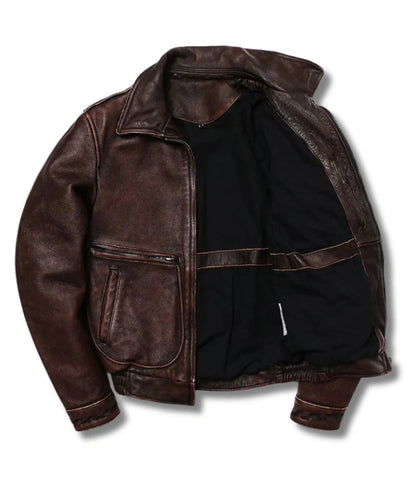 Leather Jacket Motorcycle Brown