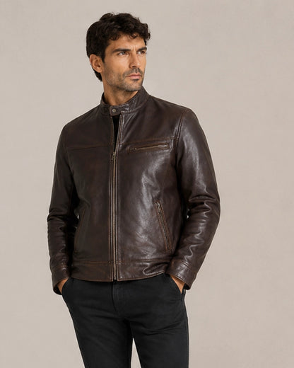 MenCollectionVintageDarkBrownHeritageLeatherRacerJacket