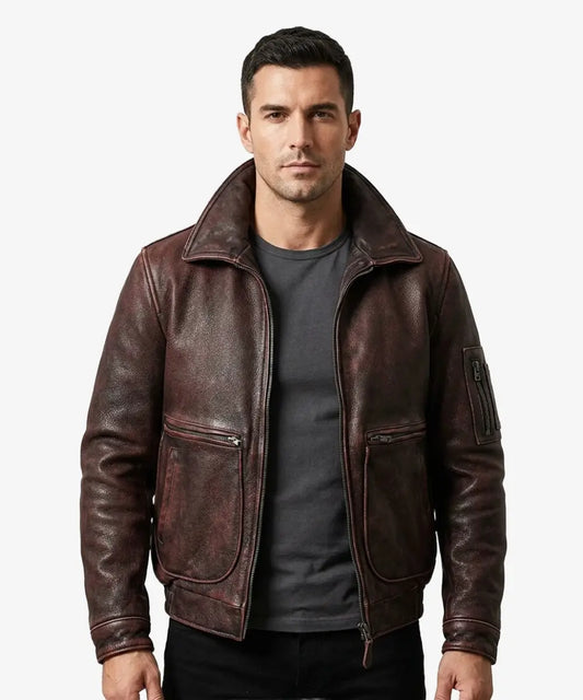 Men_Classic_Brown_Shearling_leather_Motorcycle_Bomber_Jacket