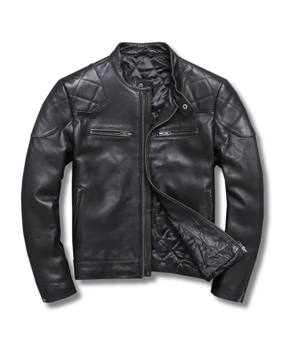 Men's Black Motorcycle Leather Jacket