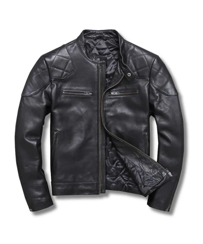 Men's Black Motorcycle Leather Jacket