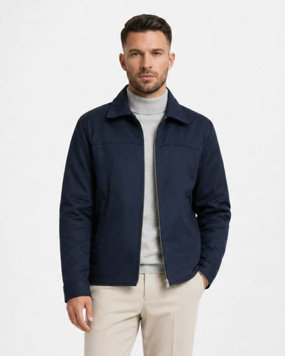 MensBlueSuedeLeatherJacket