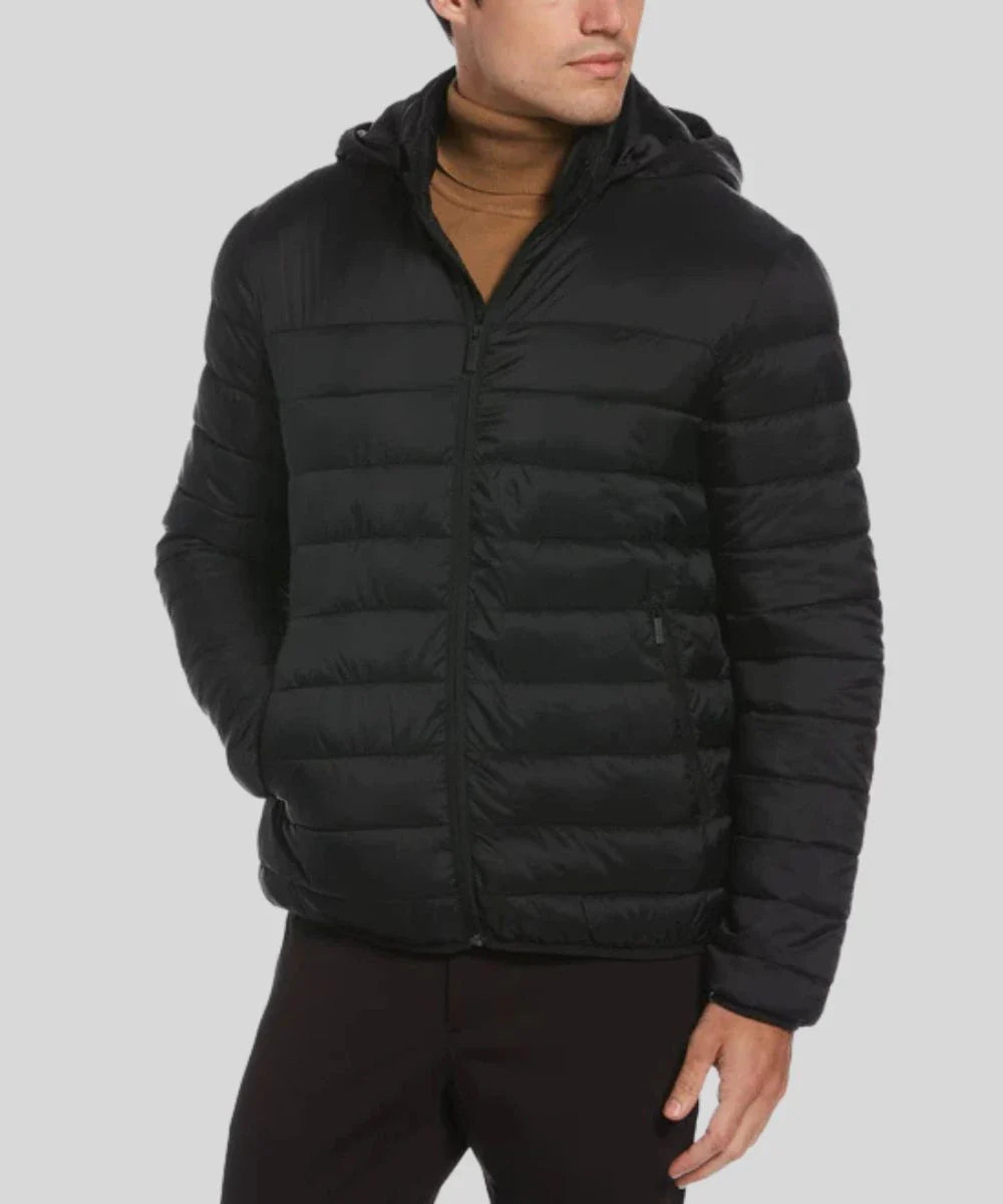 MensEllisLightweightHoodedPufferJacketBlack