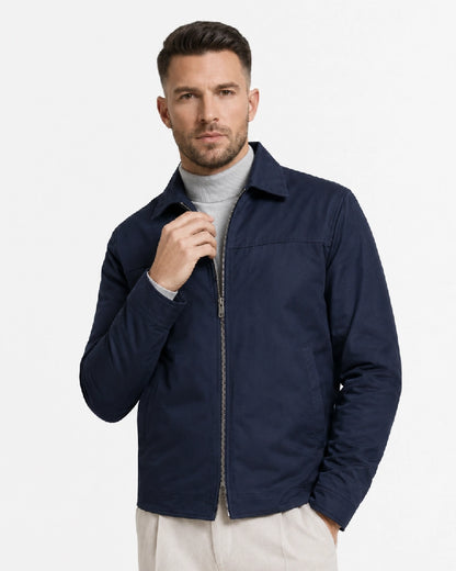MensOfficeworkSuedeLeatherBlueJacket