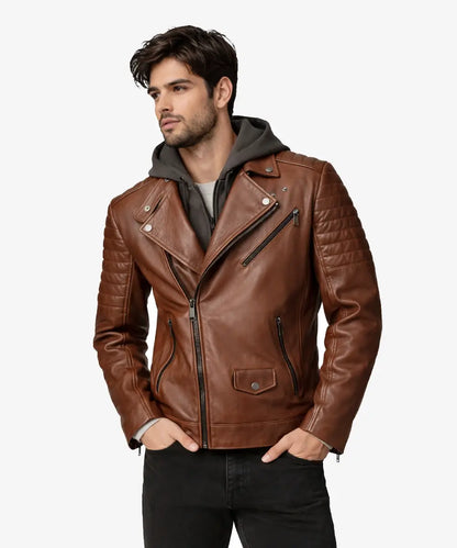 Mens_Biker_Brown_Leather_Jacket_With_Removable Hood