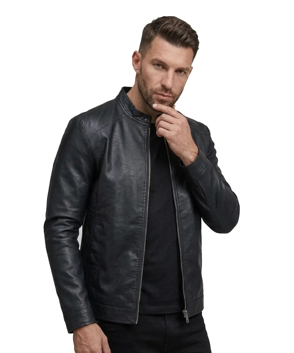 Mens_Black_Leather_Biker_Plain_Jacket