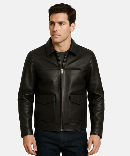 Mens Motorcycle Leather Jacket
