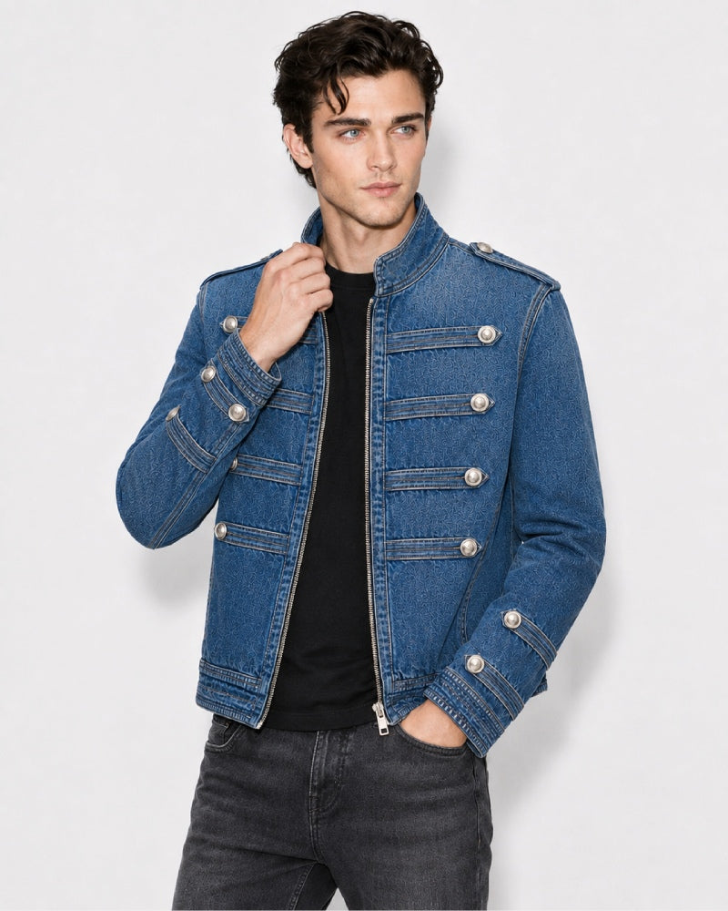MilitaryFroggingDetailDenimJacket