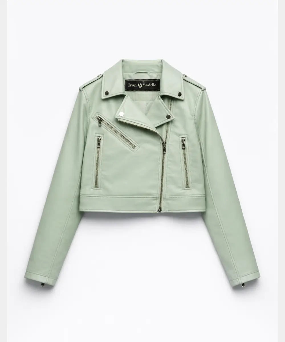 MintGreenLeatherJacket