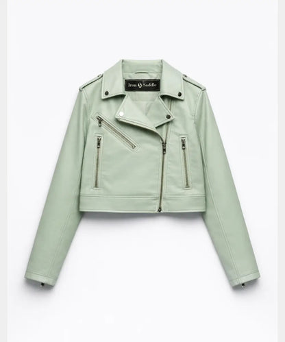 MintGreenLeatherJacket