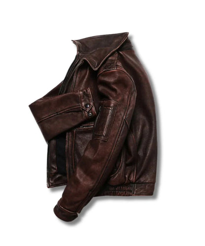 Motorcycle Leather Jacket Brown