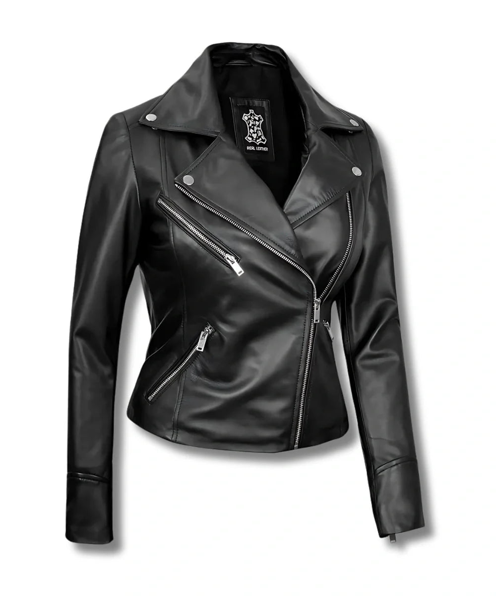 Motorcycle Leather Jacket Women