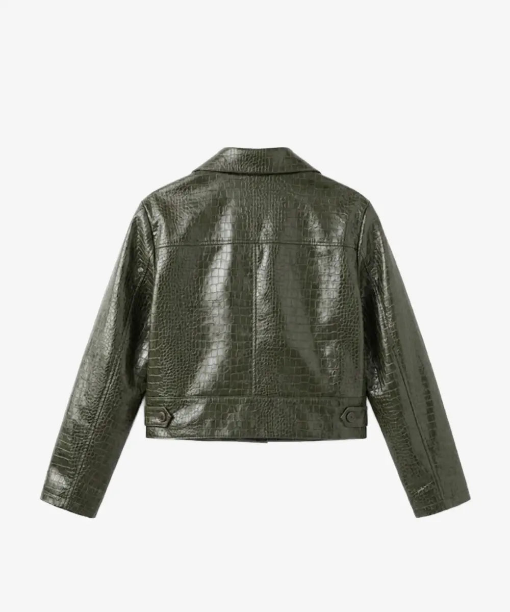 NiloCrocEmbossedFauxLeatherJacket