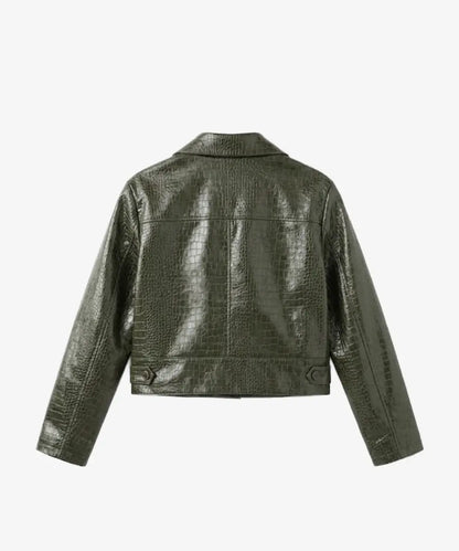 NiloCrocEmbossedFauxLeatherJacket