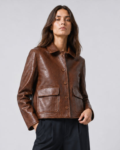 Nilo_CrocBrown_Leather_Jacket