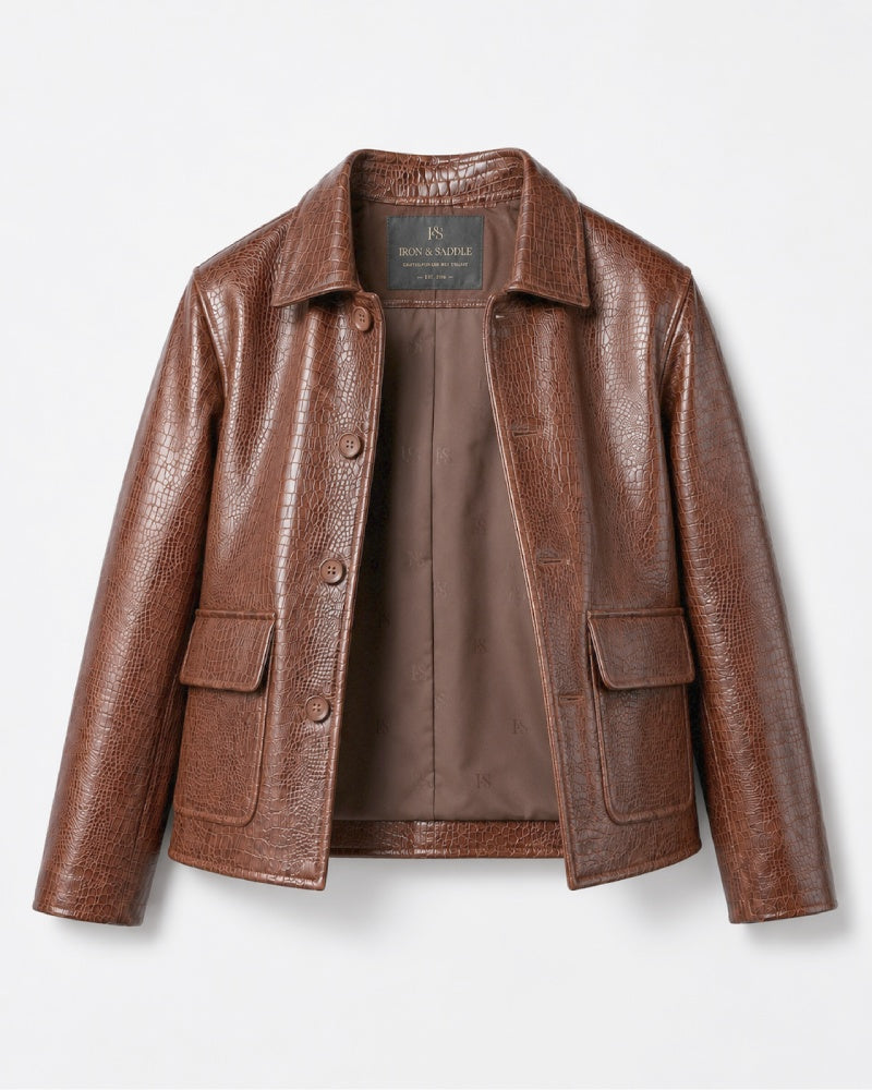 Nilo_Croc_Embossed_Brown_Jacket