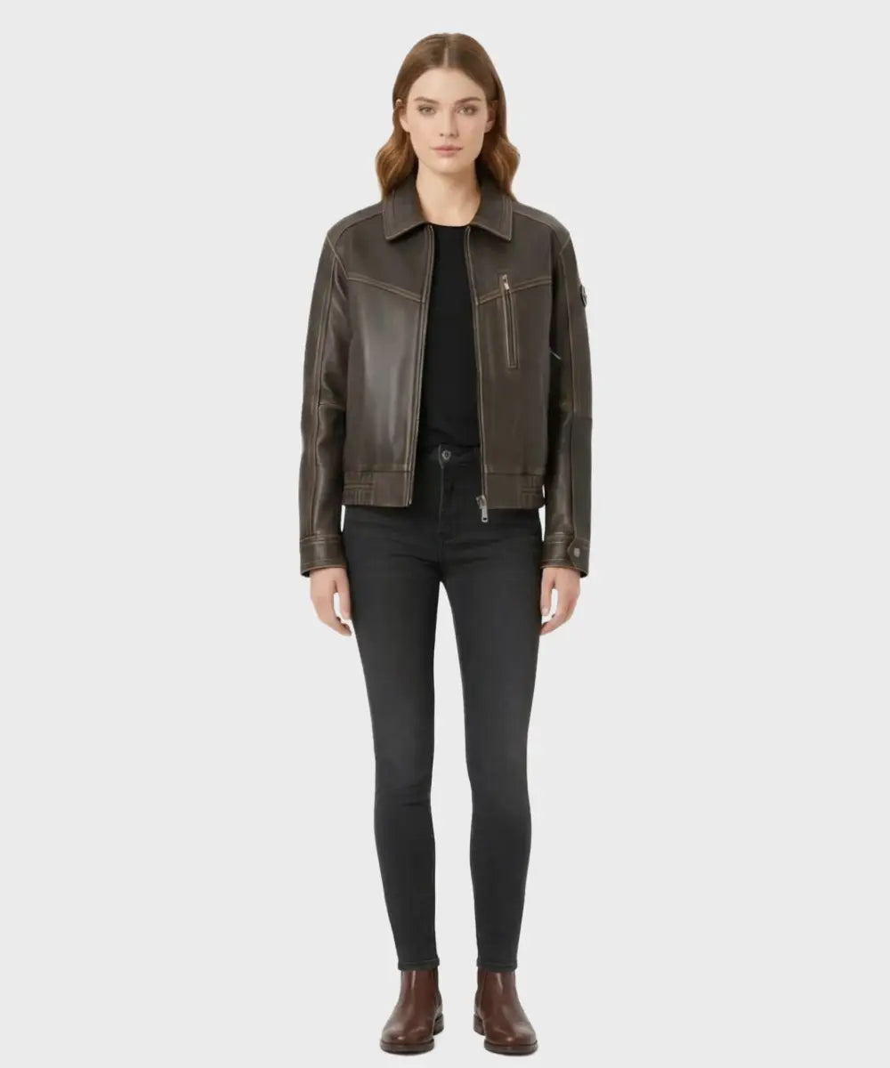 OversizedDistressedBomberJacket